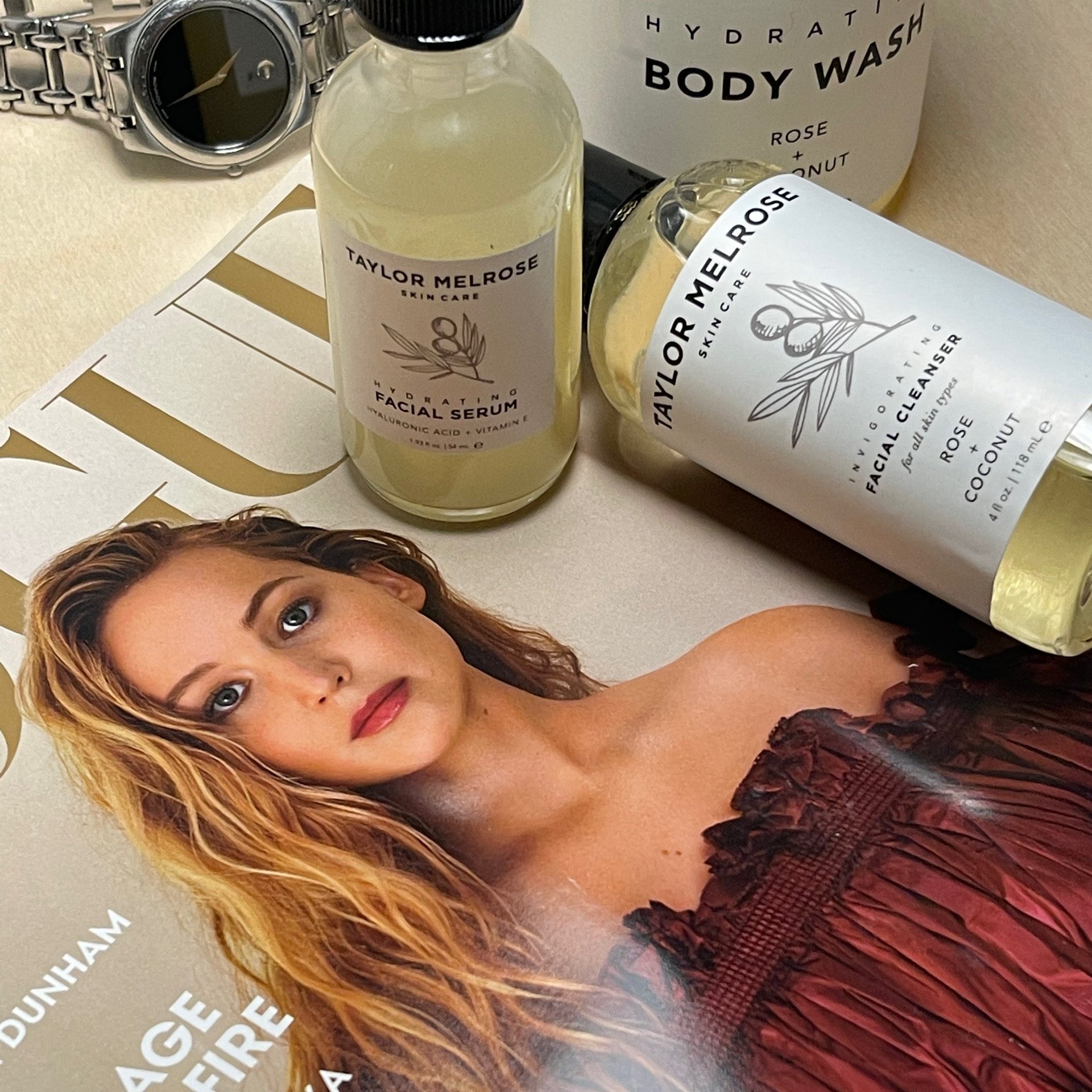 Taylor Melrose Rose + Coconut Invigorating Facial Cleanser 4 fl oz- Cruelty-Free, Vitamin E, Pro-Vitamin B5, Biotin, Tea Tree Oil, Peppermint, Caffeine, Vegan, For All Skin Types - Taylor Melrose ®