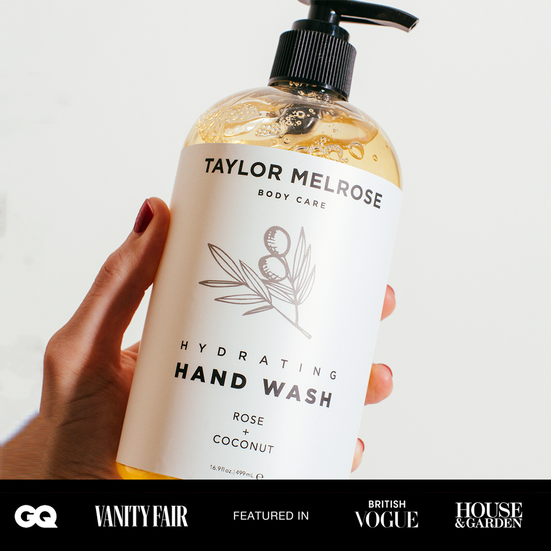 Taylor Melrose Hydrating Hand Wash 16.9 oz - Vegan Foaming Hand Soap Dispenser with Vitamin B5 Coconut & Rose Aroma, Lemon Oil Paraben-Free, Cruelty-Free, Moisturizing with Aloe Vera & Shea Butter Taylor Melrose ®