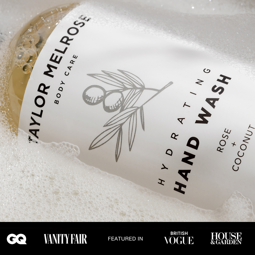 Taylor Melrose Hydrating Hand Wash 16.9 oz - Vegan Foaming Hand Soap Dispenser with Vitamin B5 Coconut & Rose Aroma, Lemon Oil Paraben-Free, Cruelty-Free, Moisturizing with Aloe Vera & Shea Butter Taylor Melrose ®