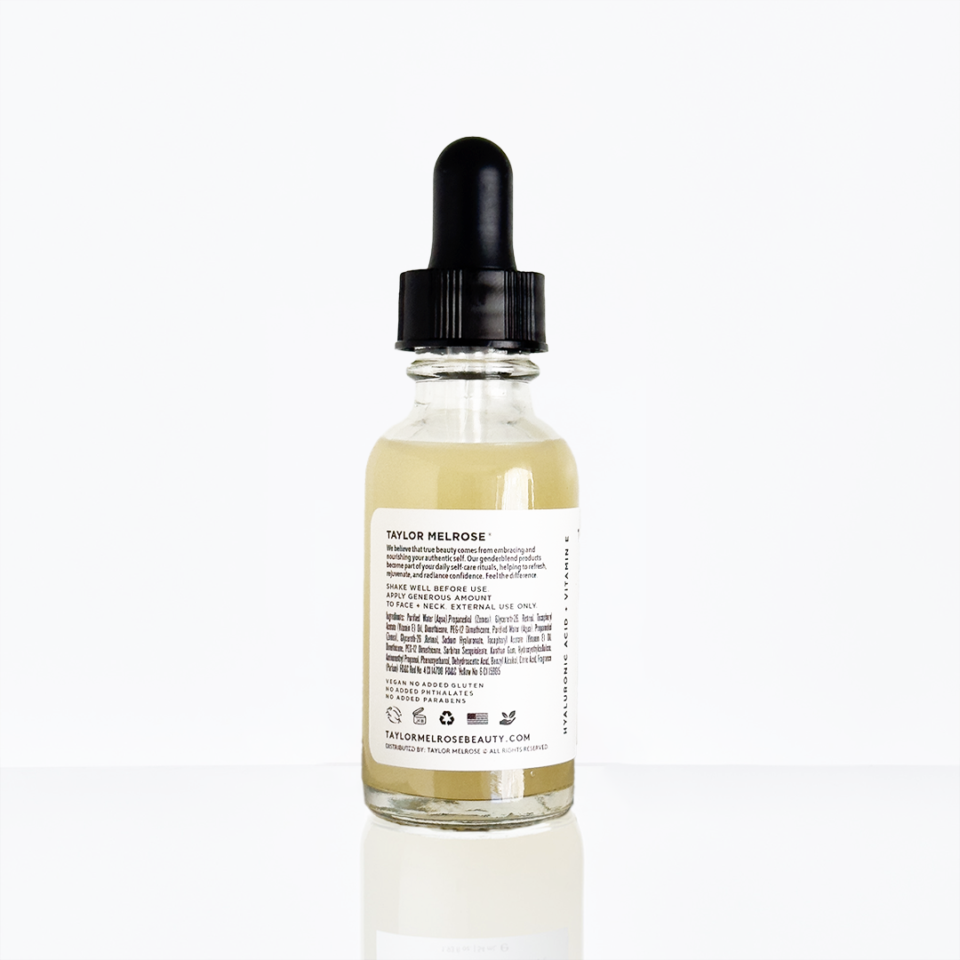 1 oz.℮ Taylor Melrose® Ultra Hydrating Facial Serum | Hyaluronic Acid (Clear Bottle)