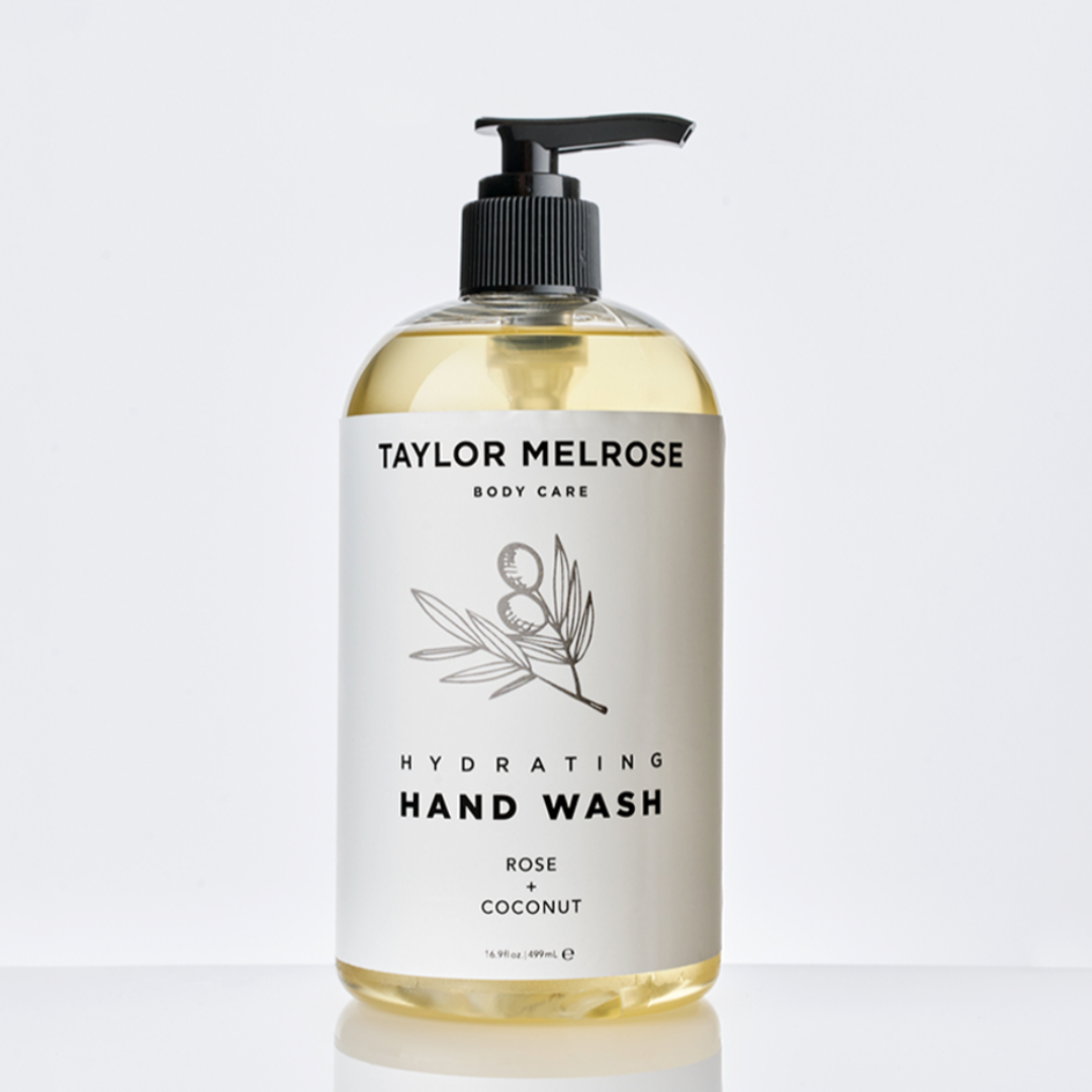 Taylor Melrose Hydrating Hand Wash 16.9 oz - Vegan Foaming Hand Soap Dispenser with Vitamin B5 Coconut & Rose Aroma, Lemon Oil Paraben-Free, Cruelty-Free, Moisturizing with Aloe Vera & Shea Butter Taylor Melrose ®